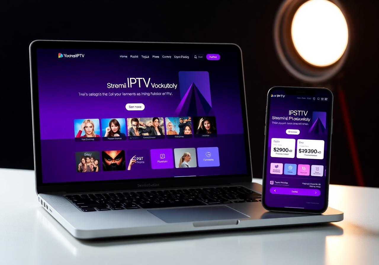 IPTV website on laptop and phone
